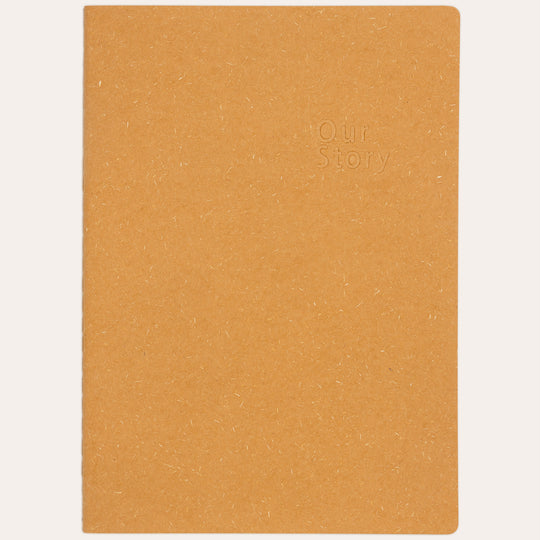 Amber Fields beige lined notebook flat lay – natural texture straw-fiber cover journal