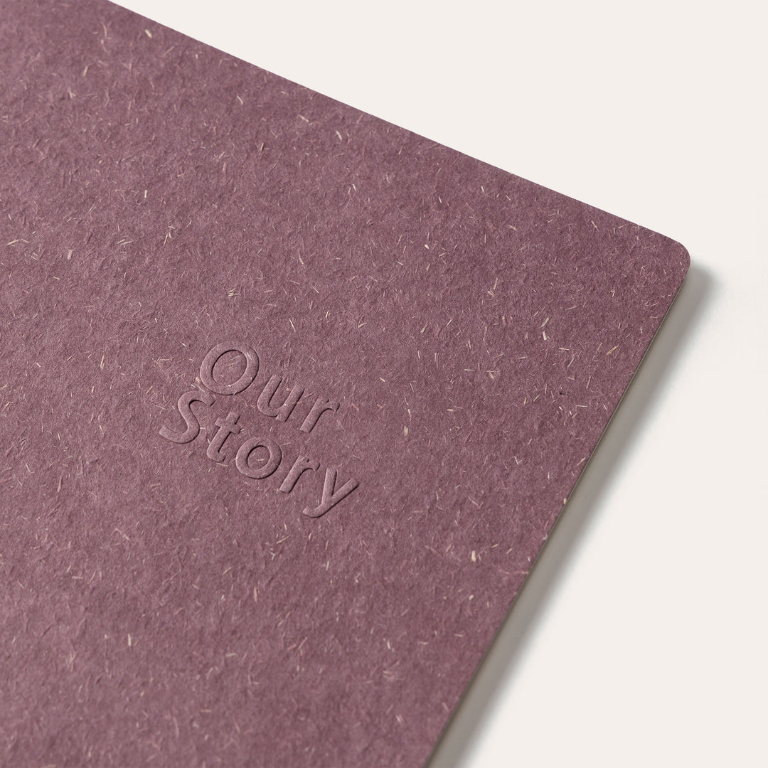 Amber Fields large pastel violet lined notebook angled cover view – premium journal for writing