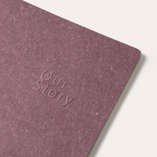 Amber Fields large pastel violet lined notebook angled cover view – premium journal for writing