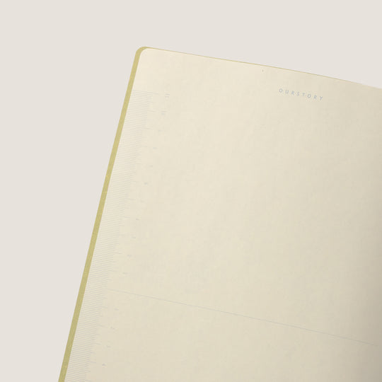Amber Fields notebook internal ruler scale page – unique lined journal feature for measuring
